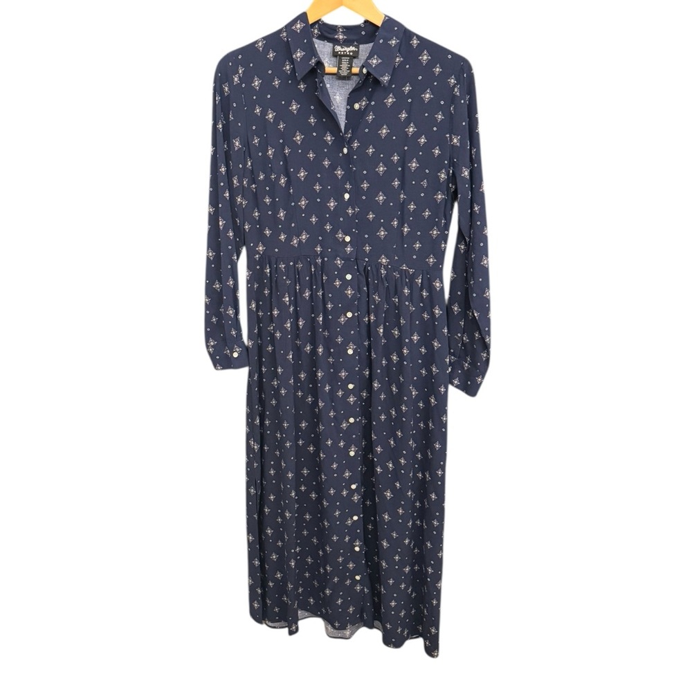 Wrangler Retro Navy Blue Patterned Maxi Dress